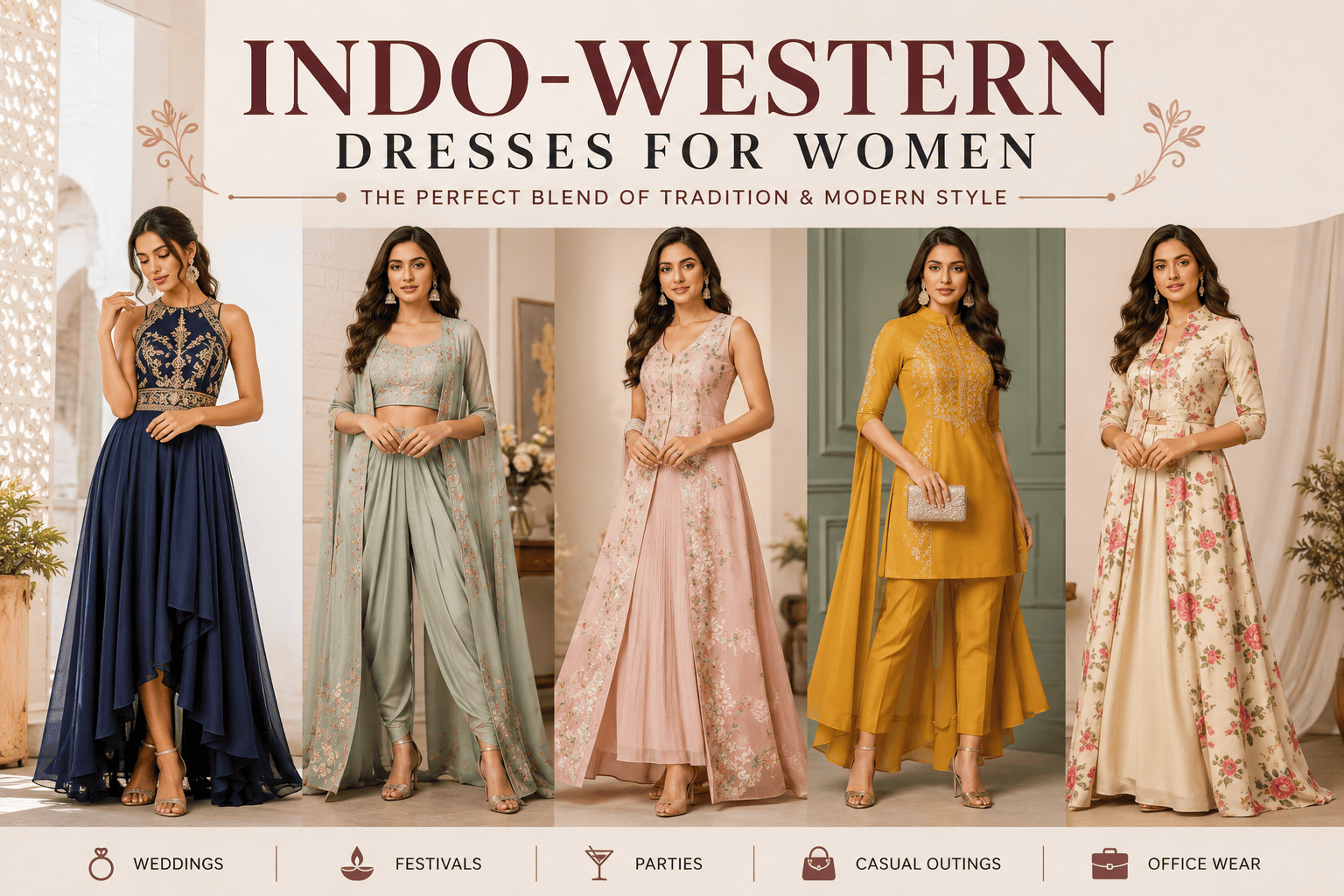 Read more about the article Indo-Western Dresses for Women: The Perfect Blend of Tradition and Modern Fashion