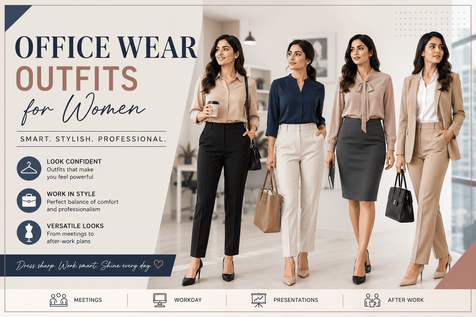 Read more about the article Office Wear Outfits for Women: A Complete Guide to Professional and Stylish Workplace Fashion